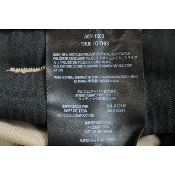 Volcom Shorts Mens 34 Beige Chino Flat Front True To This 11" Inseam - Picture 4 of 7